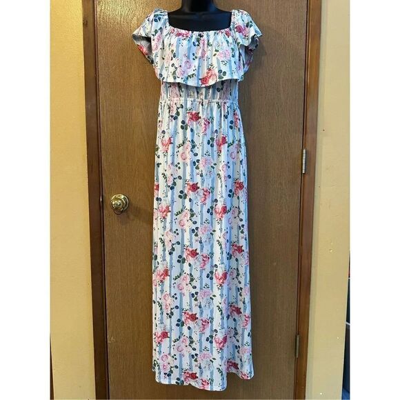 Ninexis Dresses & Skirts - Ninexis Off the shoulder Floral Maxi dress Women Size Large